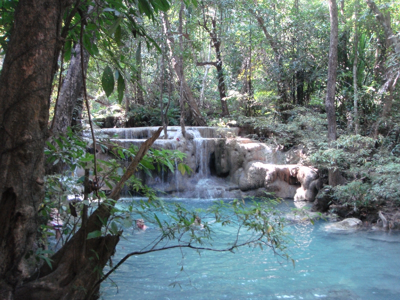 Swimming in the crystal clear pools, Thailand