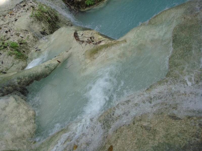 Blue water pools on the rocks, Kanchanaburi Thailand