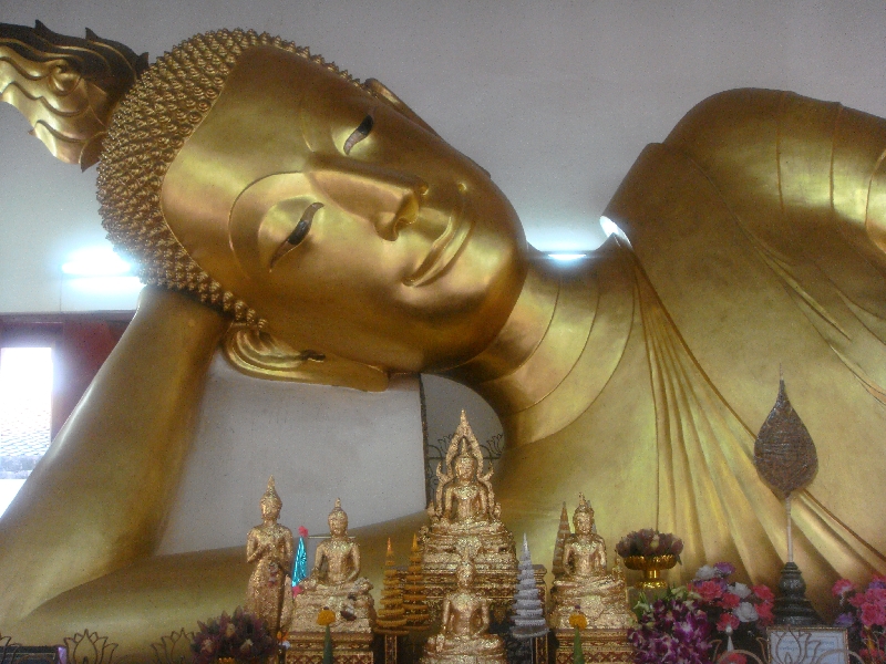 Pictures of the reclining Buddha, Thailand