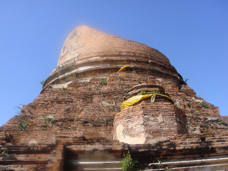 Sacked Chedi at Wat Gudidao, Ayutthaya Thailand