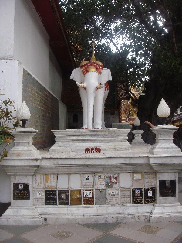 White elephant shrine , Thailand