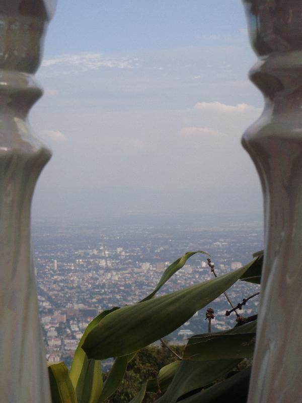 Looking through the balcony columns, Thailand