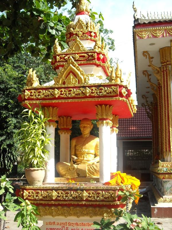 Altar with golden Buddha, Vientiane Laos