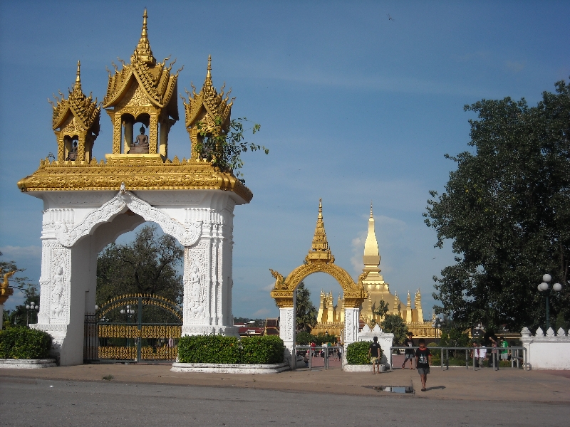 The gates to Wat Pha That Luang, Laos