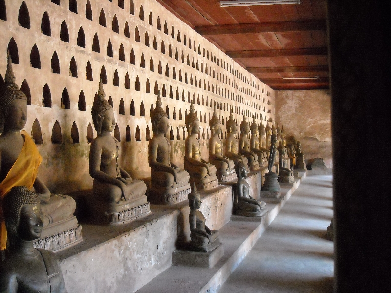 Numerous Buddhist statues in Vientiane Vientiane Laos Asia