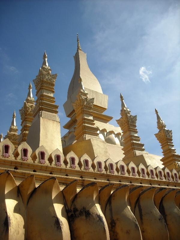 The golden layer of Wat That Luang, Vientiane Laos