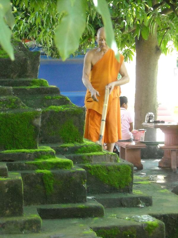 Buddhist monk at Wat Si Saket, Vientiane Laos