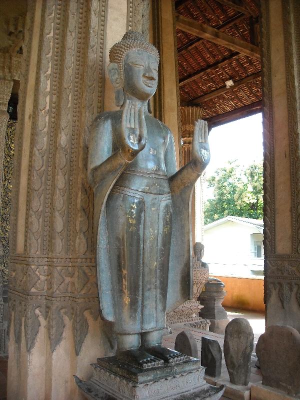 Standing Buddha statue in Vientiane, Laos