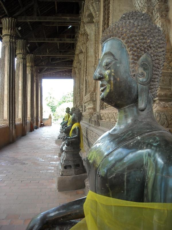 Lined up statues in Vientiane, Laos