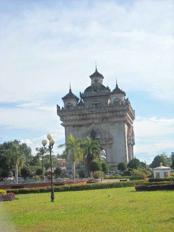 Pictures of the Patuxay Monument Vientiane Laos Asia