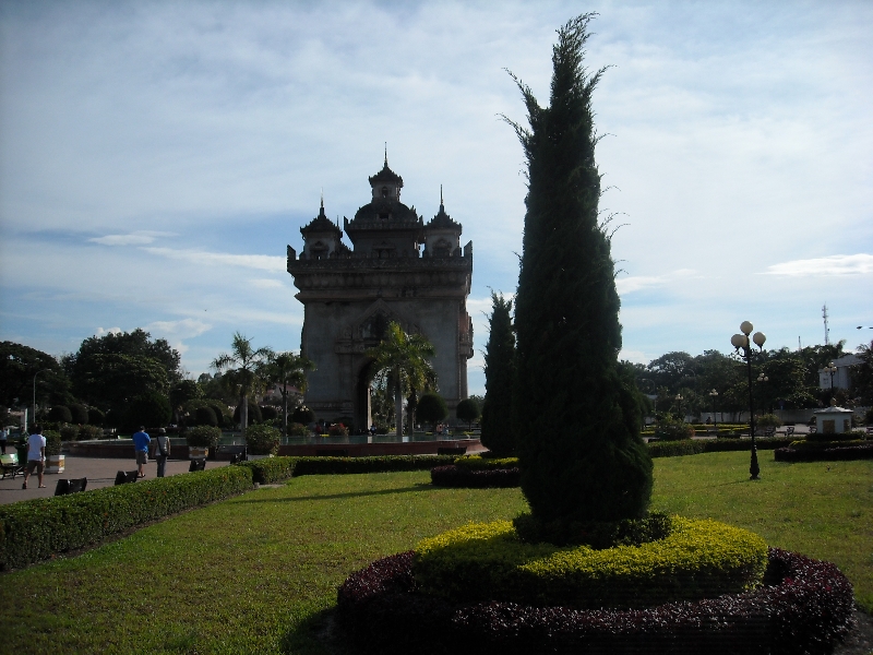 The Arc de Triomph in Vientiane, Laos