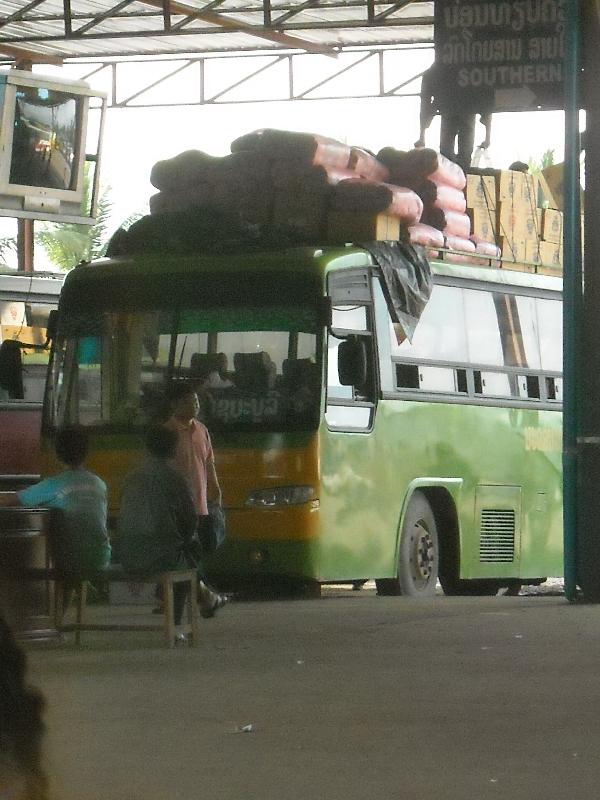 The bus at the station in Vientiane, Luang Prabang Laos