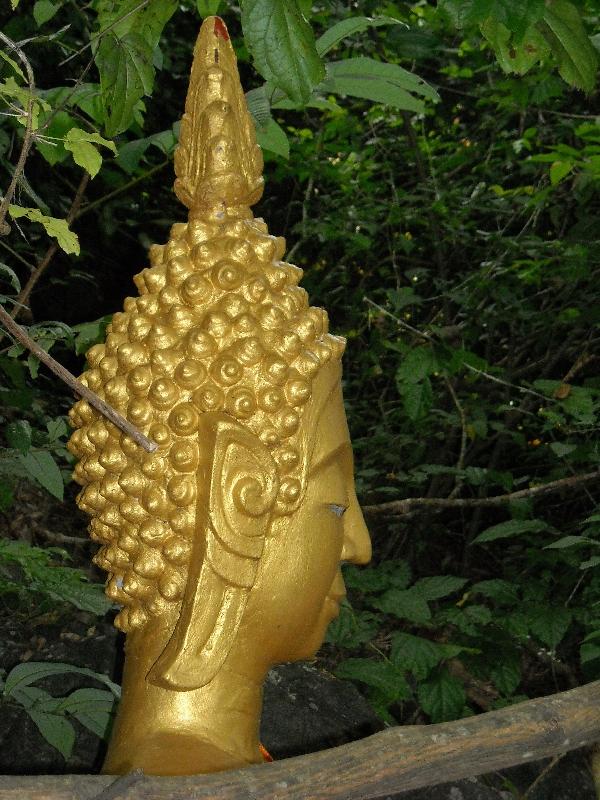 The golden sculptures on the hill, Luang Prabang Laos