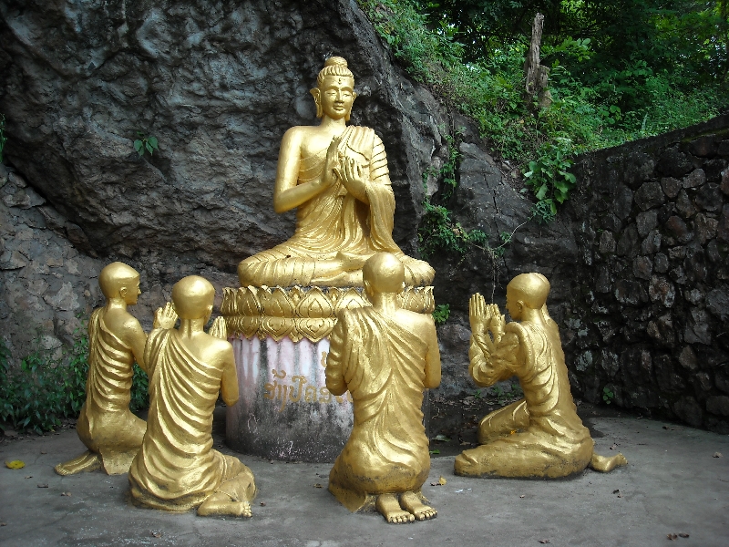 A group of Buddha statues, Laos