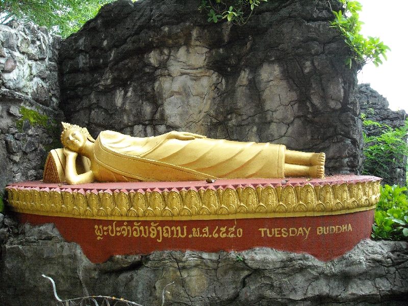 Reclining Golden Buddha in Laos, Laos