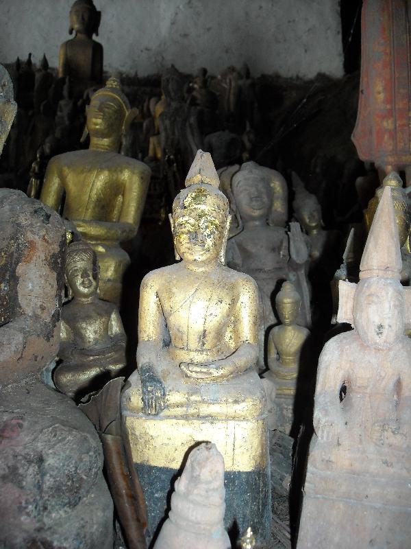 Buddhist statues in the Pak Ou, Laos