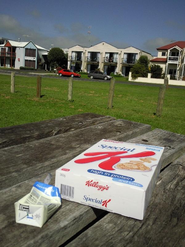 Having breakfast in Apollo Bay, Australia