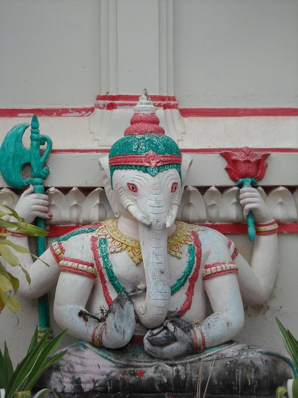 White Hindu elephant statue, Savannakhet Province Laos