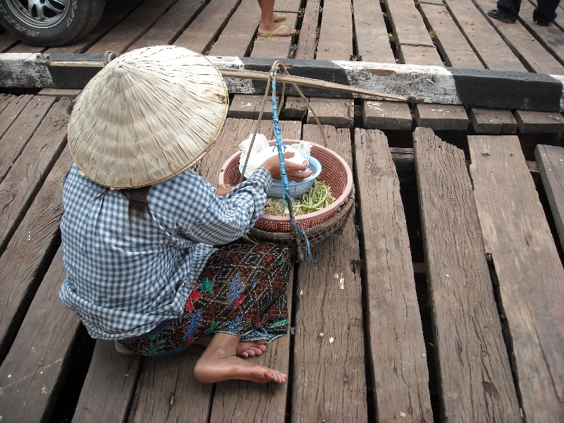 Cambodian woman on the river, Preah Vihear Cambodia