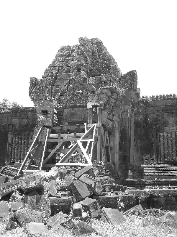 Preah Vihear Cambodia Old temple remains put together