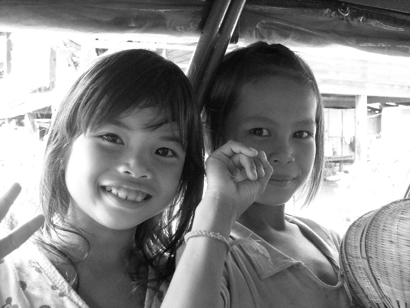 Cambodian kids having fun, Stung Treng Cambodia