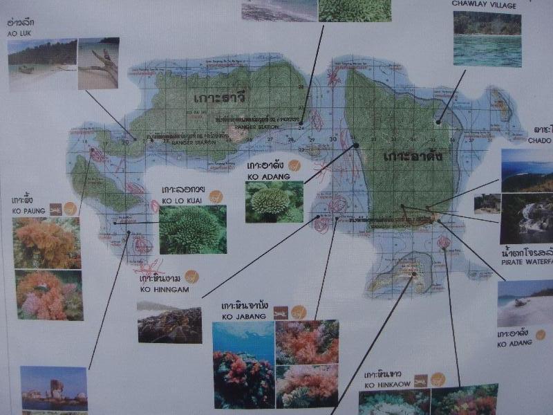 Map of the islands around Ko Lipe, Thailand