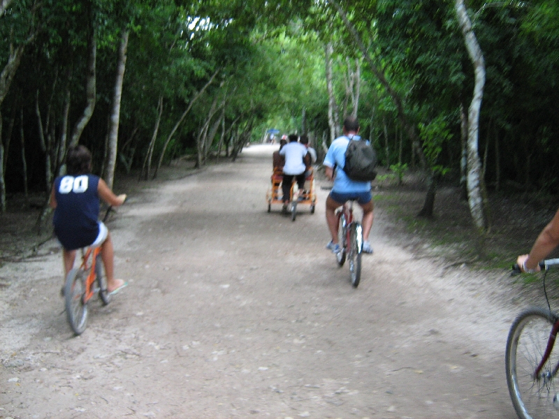 Cycling to keep in shape, Tulum Mexico