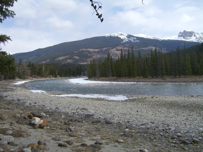 The snowy river beds , Calgary Canada