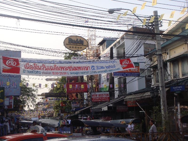 The entrance of Khao San Road, Thailand