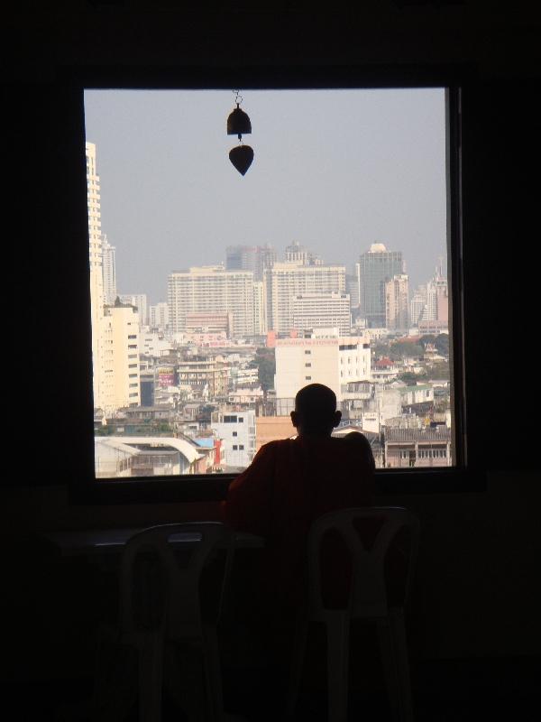 Bangkok Thailand Buddhist monk at Wat Saket