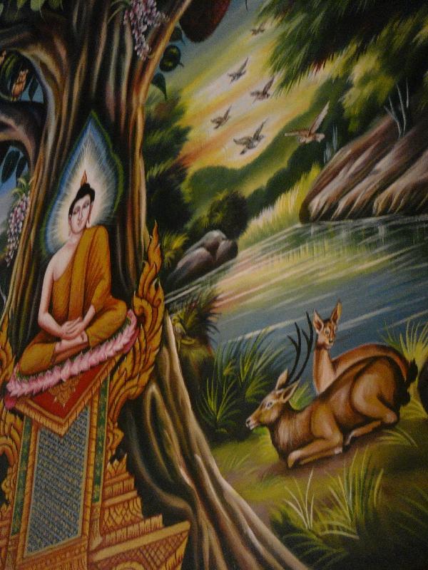 Paintings in smaller sanctuary, Thailand