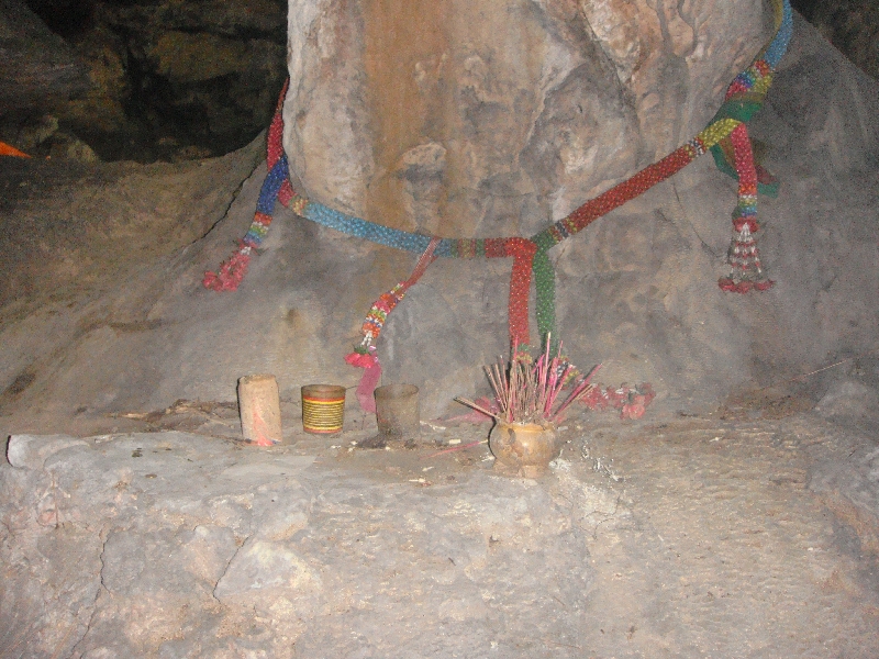 Buddhist offerings Tham Krasae, Thailand