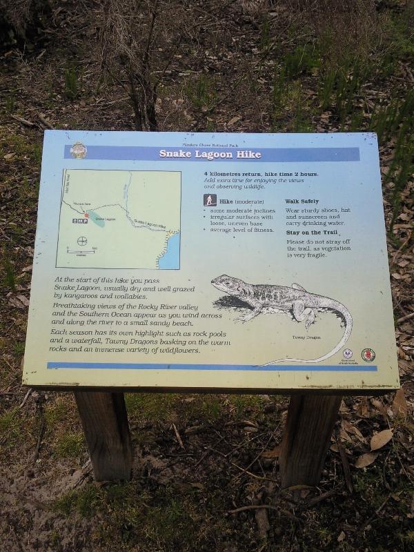 Kangaroo Island Australia Information Sign Snake Lagoon