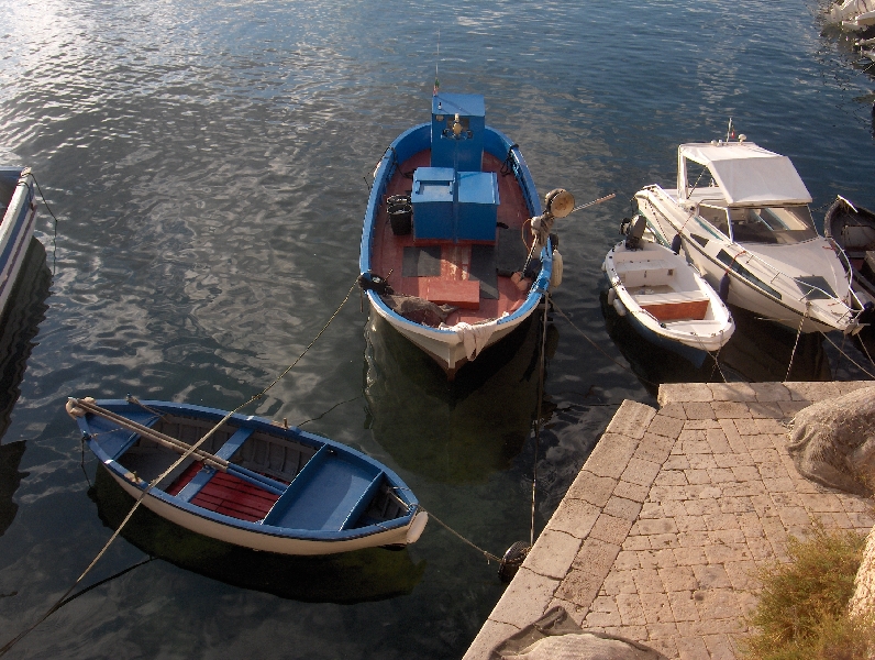 Fishing boats in Apulia, Gallipoli Italy