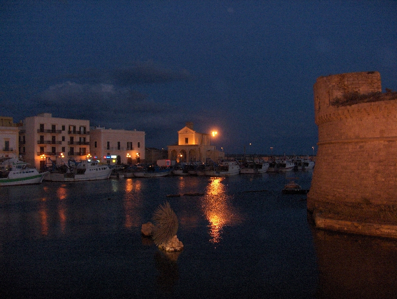 Sunset over the town of Gallipoli, Italy