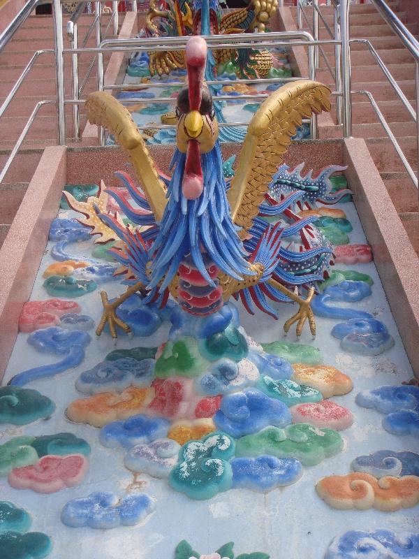 Colourful bird statues, Kanchanaburi Thailand