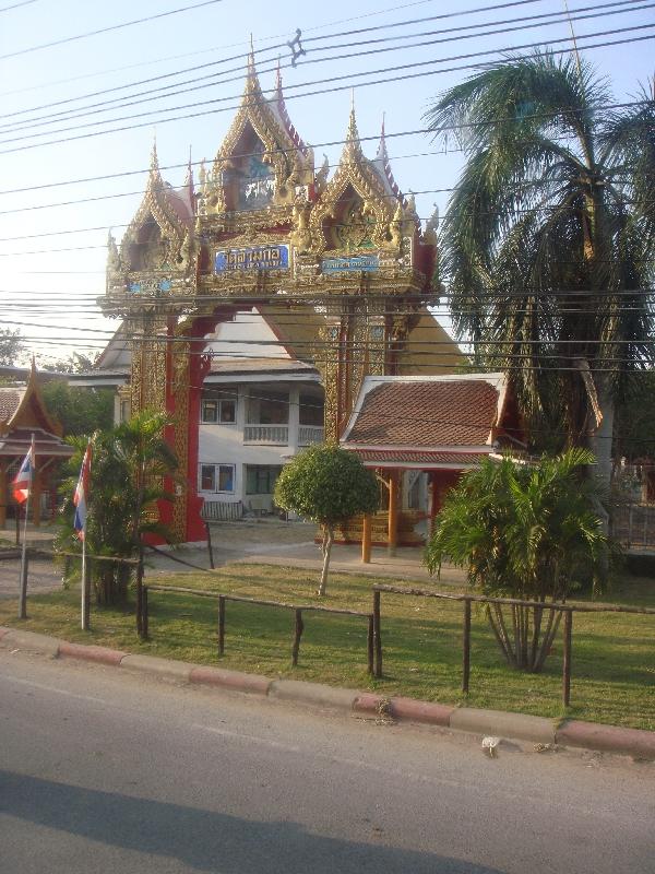 Buddhist temple from the bus, Thailand