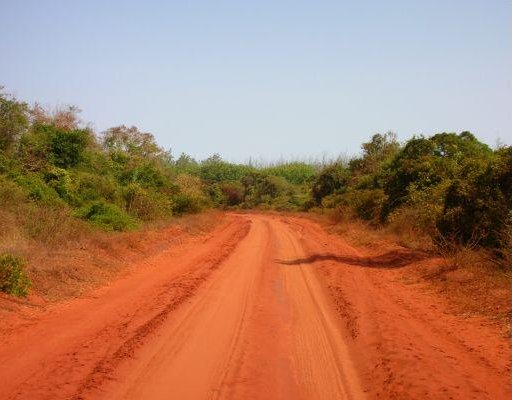 Red dust road in Kenya, Mombasa Kenya