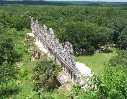 Yucatan Mexico Beautiful temple remains in the forest