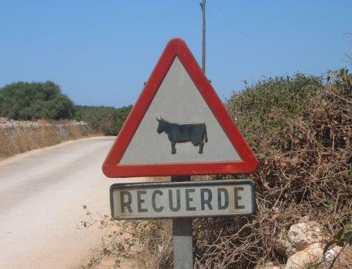 Road signs on Minorca, Minorca Island Spain