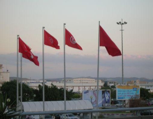 Tunisian flag, Djerba Tunisia