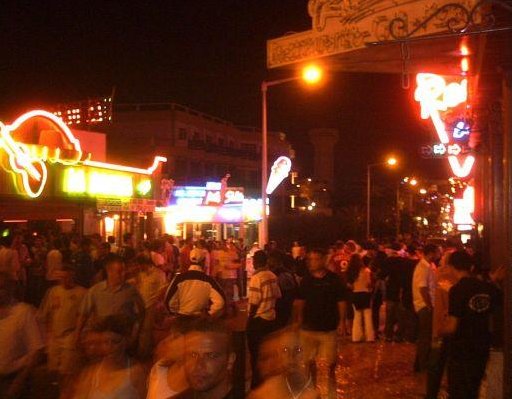 The nightlife in Albufeira, Portugal