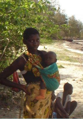 Kenyan woman with her child, Malindi Kenya