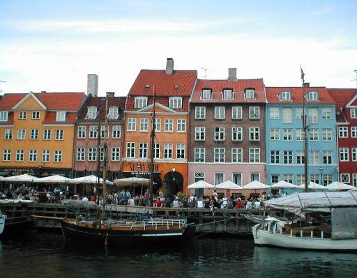 Nyhavn district in Copenhagen, Denmark