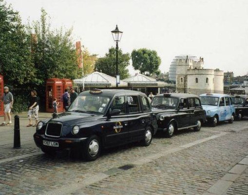 Photos of classic London style cabs., United Kingdom