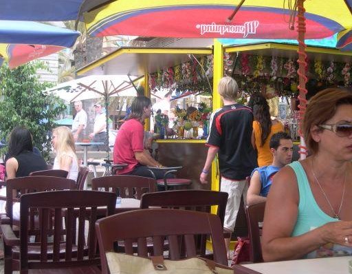 One of the many beach bars., Lloret de Mar Spain