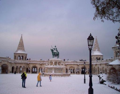 Statue at Fishermen's Bastion, Budapest., Budapest Hungary