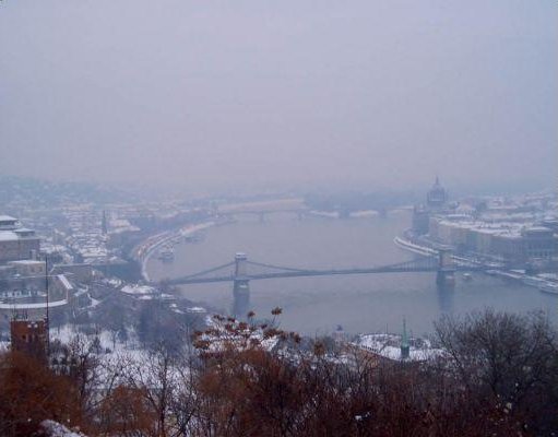 Budapest Hungary Bridges over the river Danube.