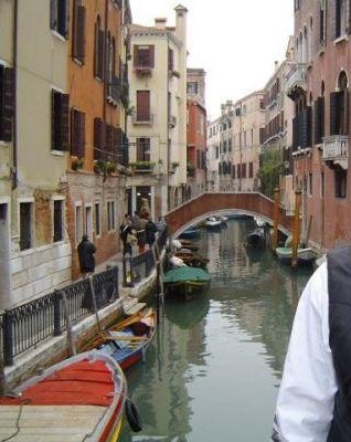 Photo from the gondola, Venice, Italy