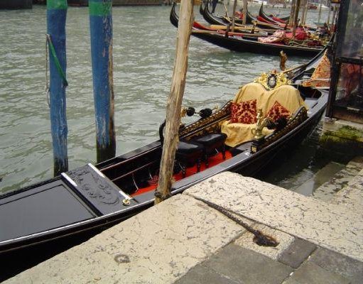 The gondola boats in Venice., Italy